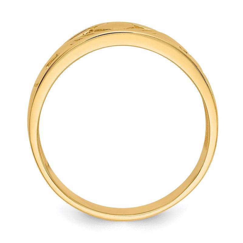 10K Yellow Gold Polished Claddagh Ring