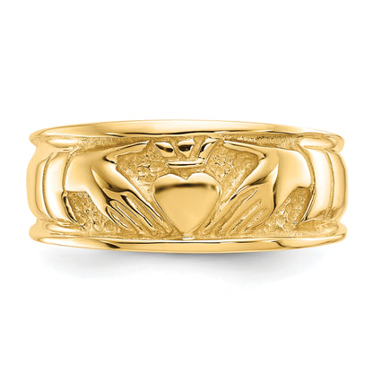 10K Yellow Gold Polished Claddagh Ring