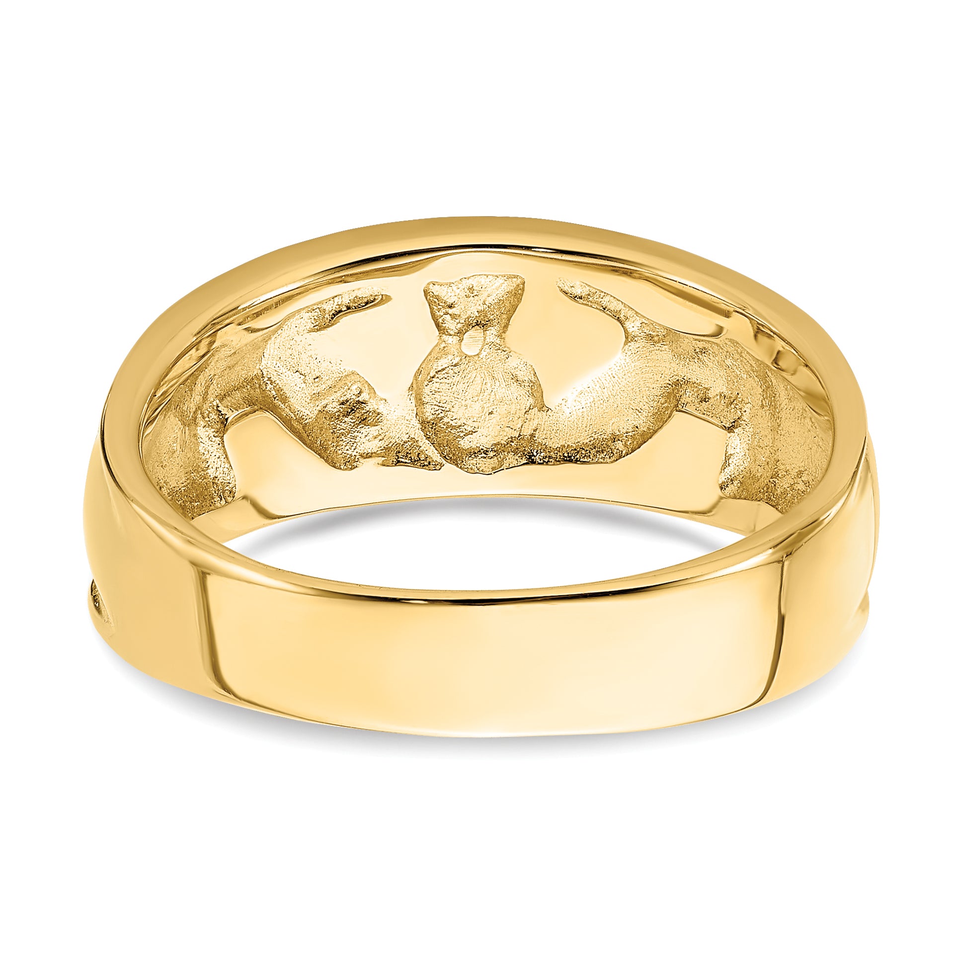 10K Yellow Gold Polished Claddagh Ring