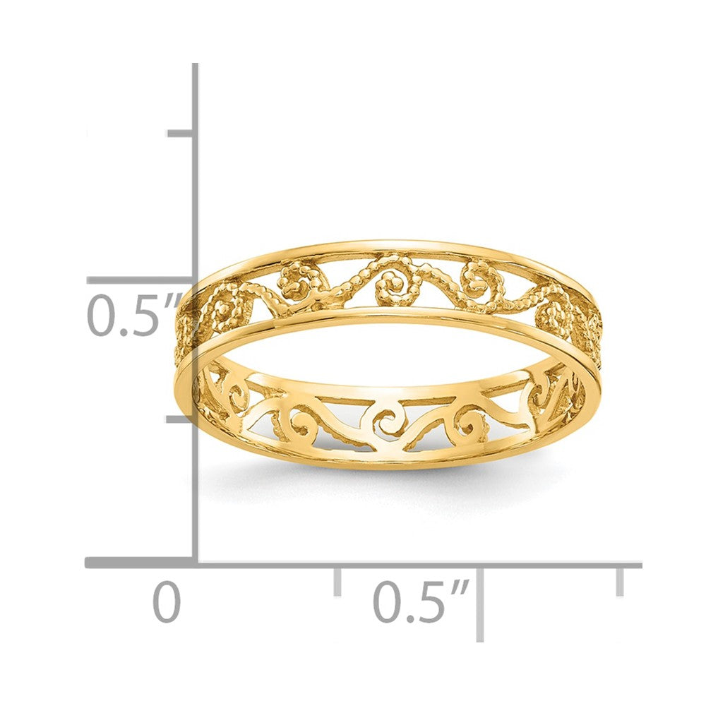 10K Yellow Gold 10K Polished/Textured Ring