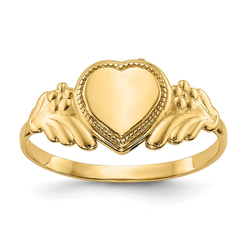 10K Yellow Gold Polished Heart Child'S Ring