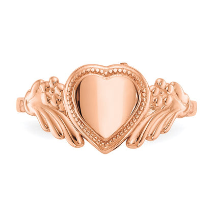 10K Rose Gold Polished Heart Child'S Ring