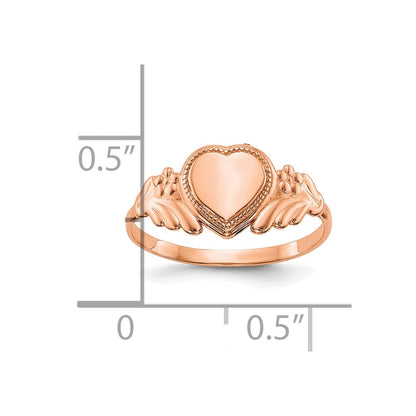 10K Rose Gold Polished Heart Child'S Ring