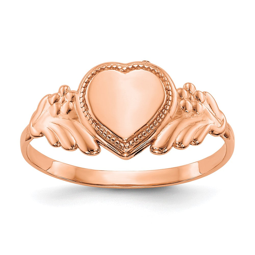 10K Rose Gold Polished Heart Child'S Ring