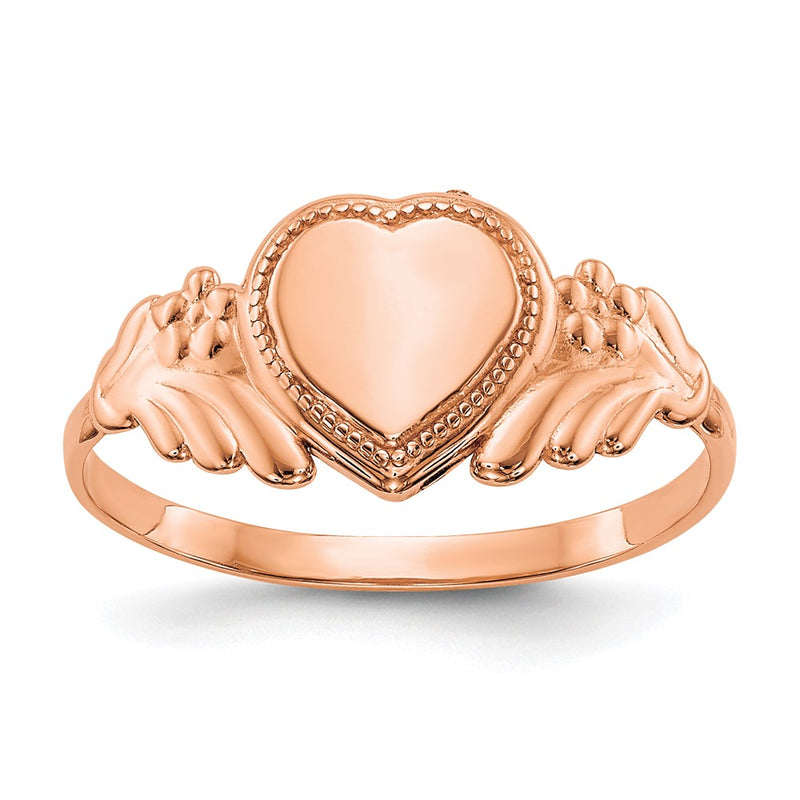 10K Rose Gold Polished Heart Child'S Ring