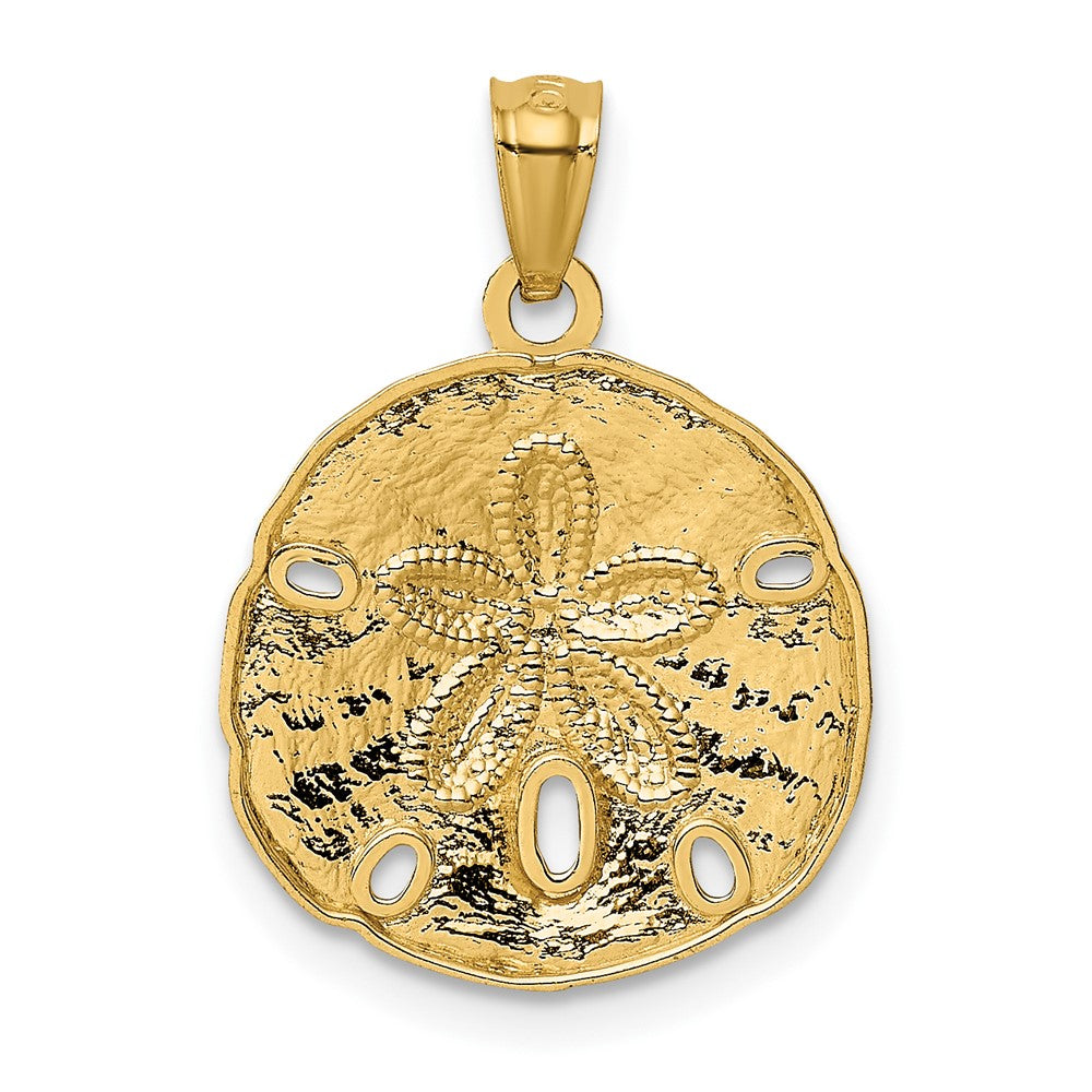 10K Yellow Gold Polished Large Sand Dollar Pendant