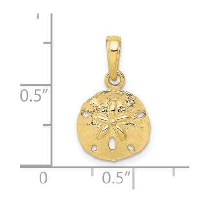 10K Yellow Gold Sand Dollar Pendant