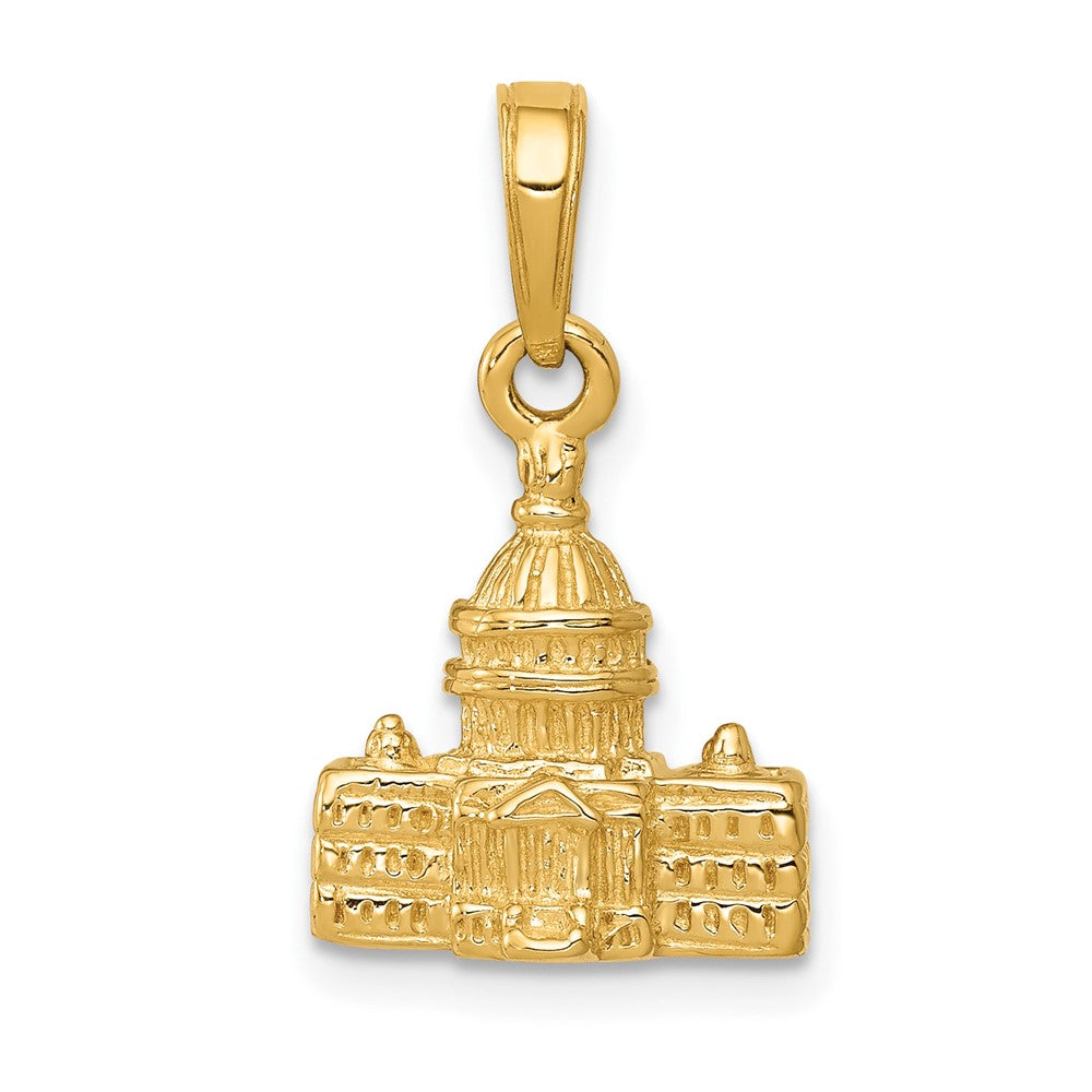 10K Yellow Gold 3-D Washington D.C. Capital Building Pendant