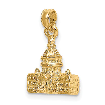 10K Yellow Gold 3-D Washington D.C. Capital Building Pendant