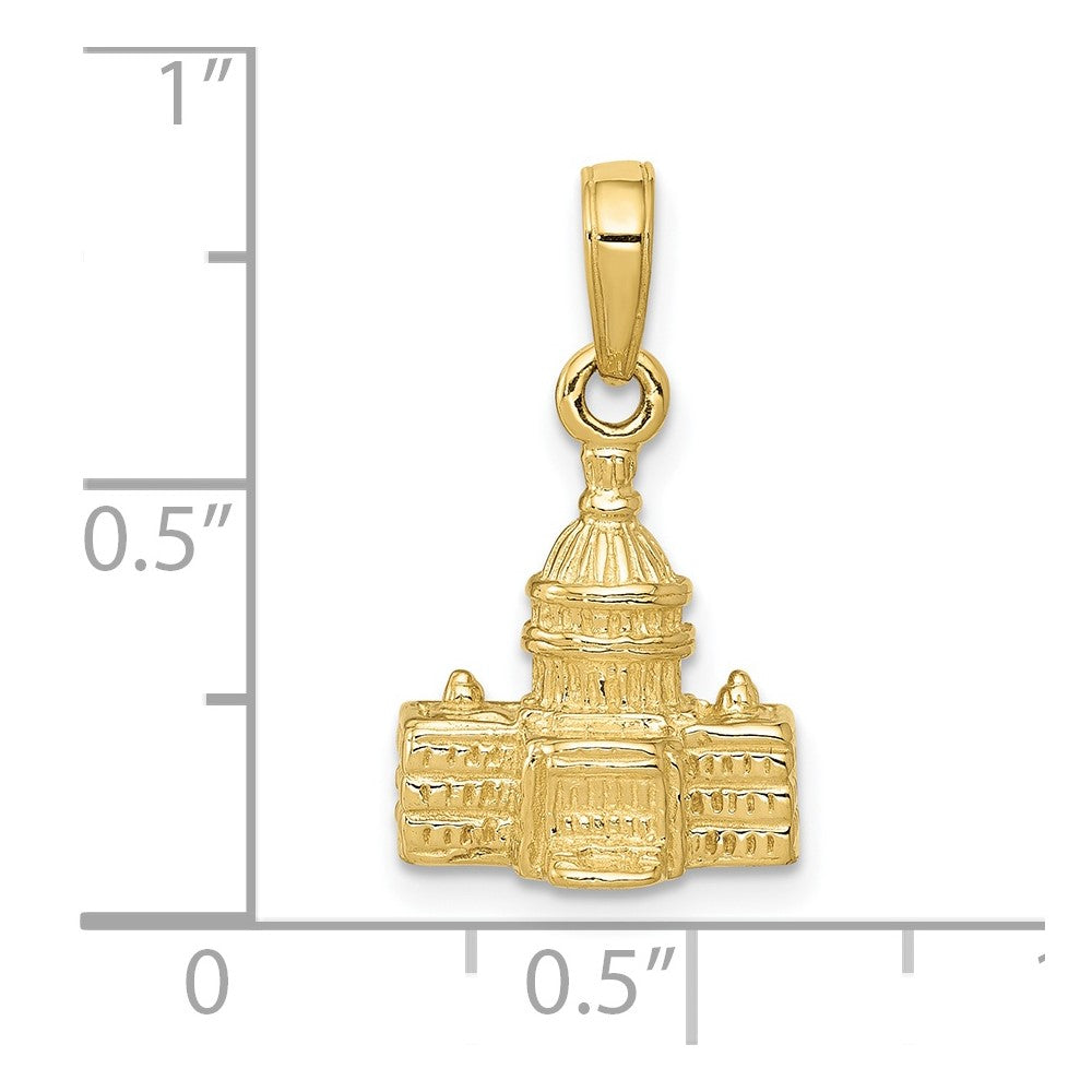 10K Yellow Gold 3-D Washington D.C. Capital Building Pendant