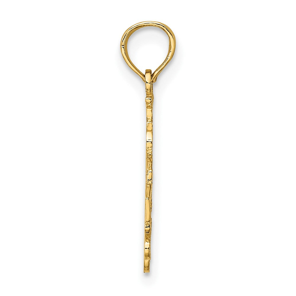 10K Yellow Gold 10K I Heart Las Vegas With Dice Engraved Charm