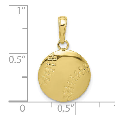 10K Yellow Gold 10K Polished Baseball Closed Back Pendant
