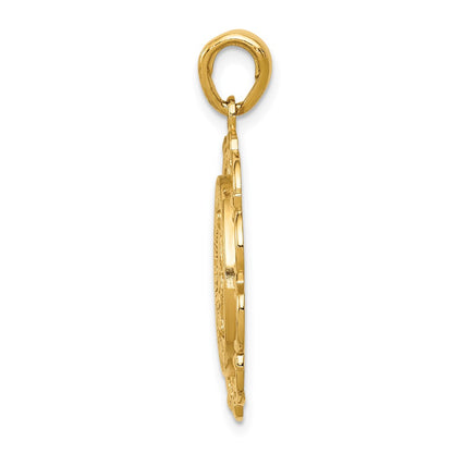 10K Yellow Gold 10K Polished Miraculous Medal With Scallop Frame Pendant