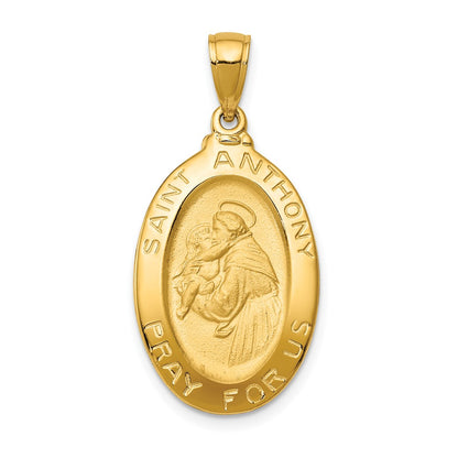 10K Yellow Gold Saint Anthony Oval Medal Pendant