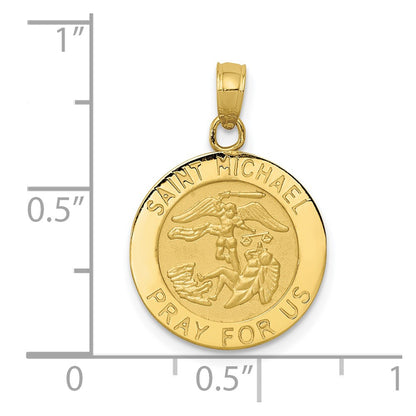 10K Yellow Gold Saint Michael Medal Pendant
