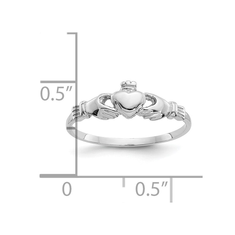 10K White Gold Child'S Claddagh Ring