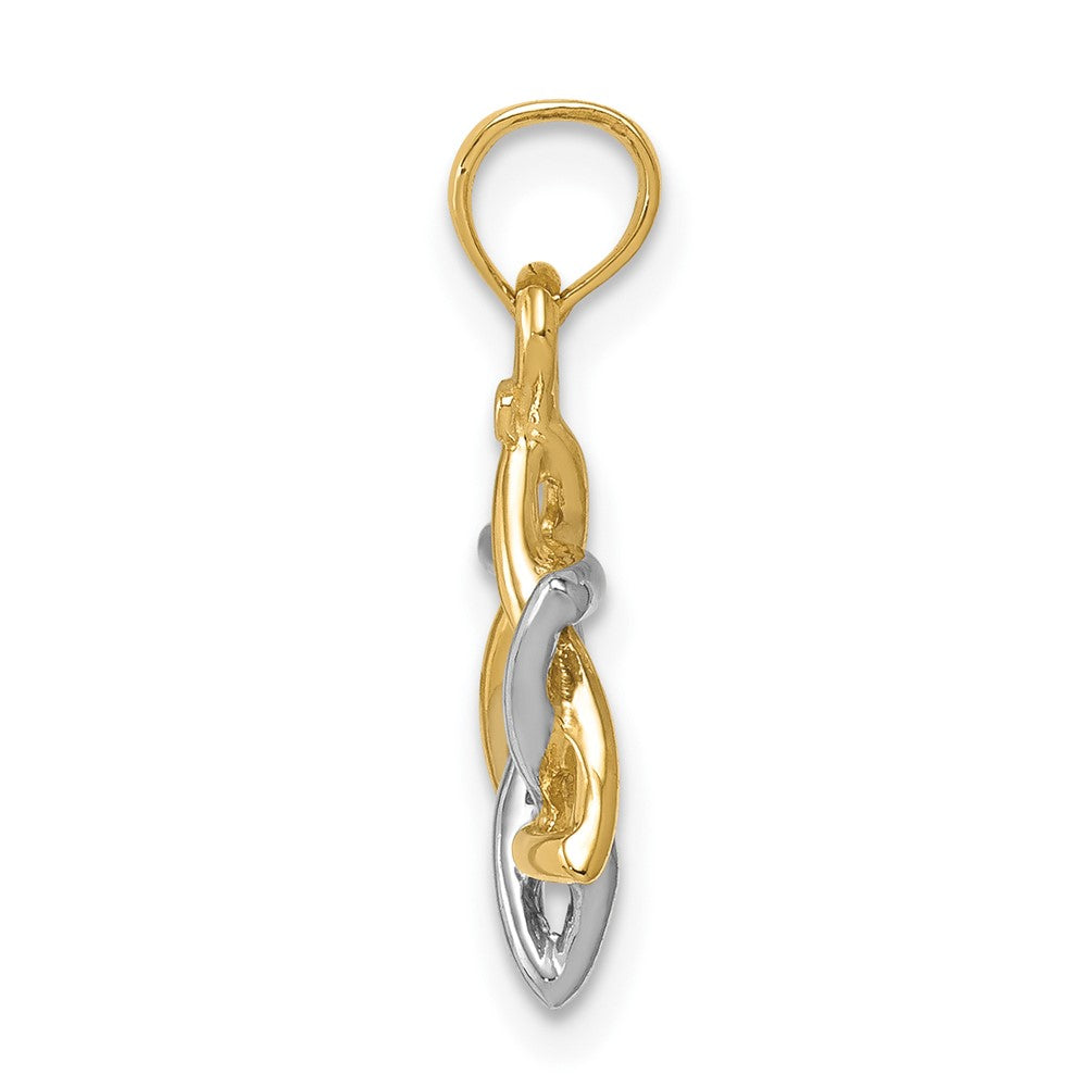 10K Two-Tone 10K Polished Star Of David Pendant