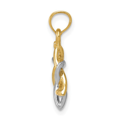 10K Two-Tone 10K Polished Star Of David Pendant