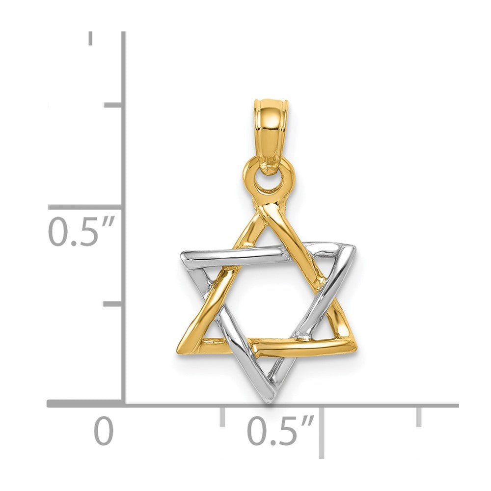 10K Two-Tone 10K Polished Star Of David Pendant