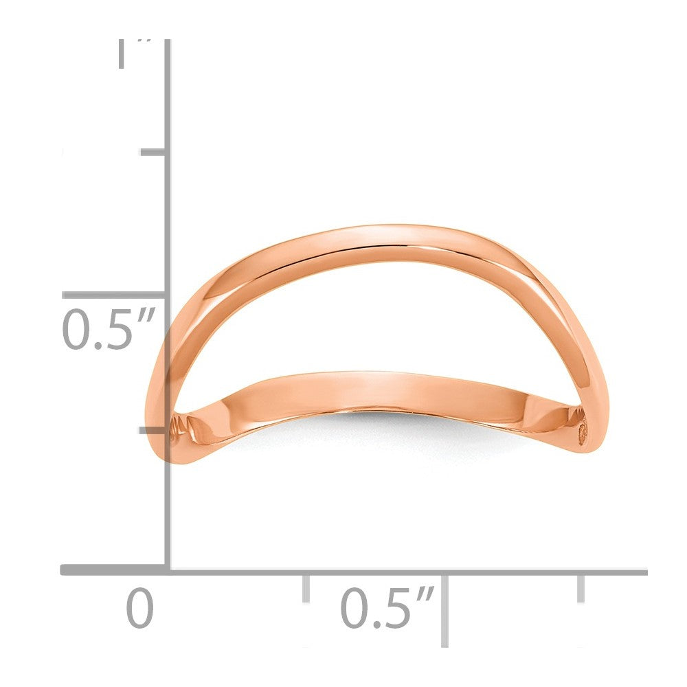 10K Rose Gold 10K Wave Fashion Thumb Ring