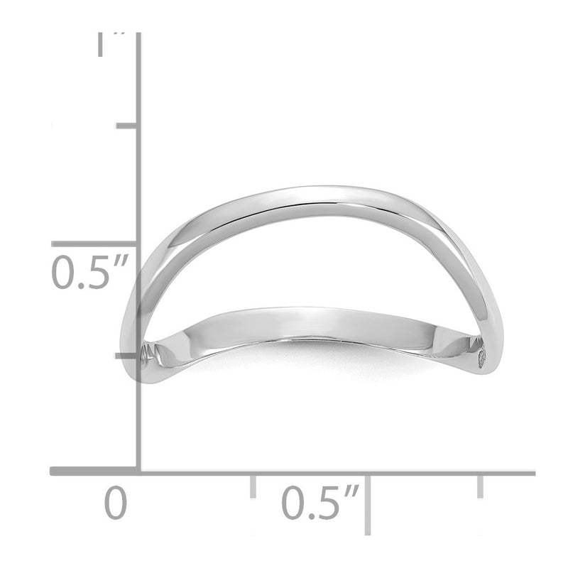 10K White Gold 10K Polished Wave Fashion Thumb Ring