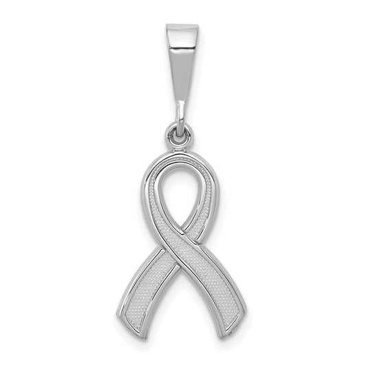10K White Gold Awareness Pendant