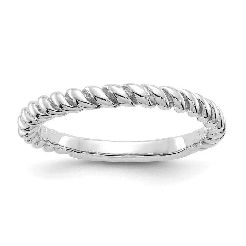 10K White Gold 10K Polished Twisted Band