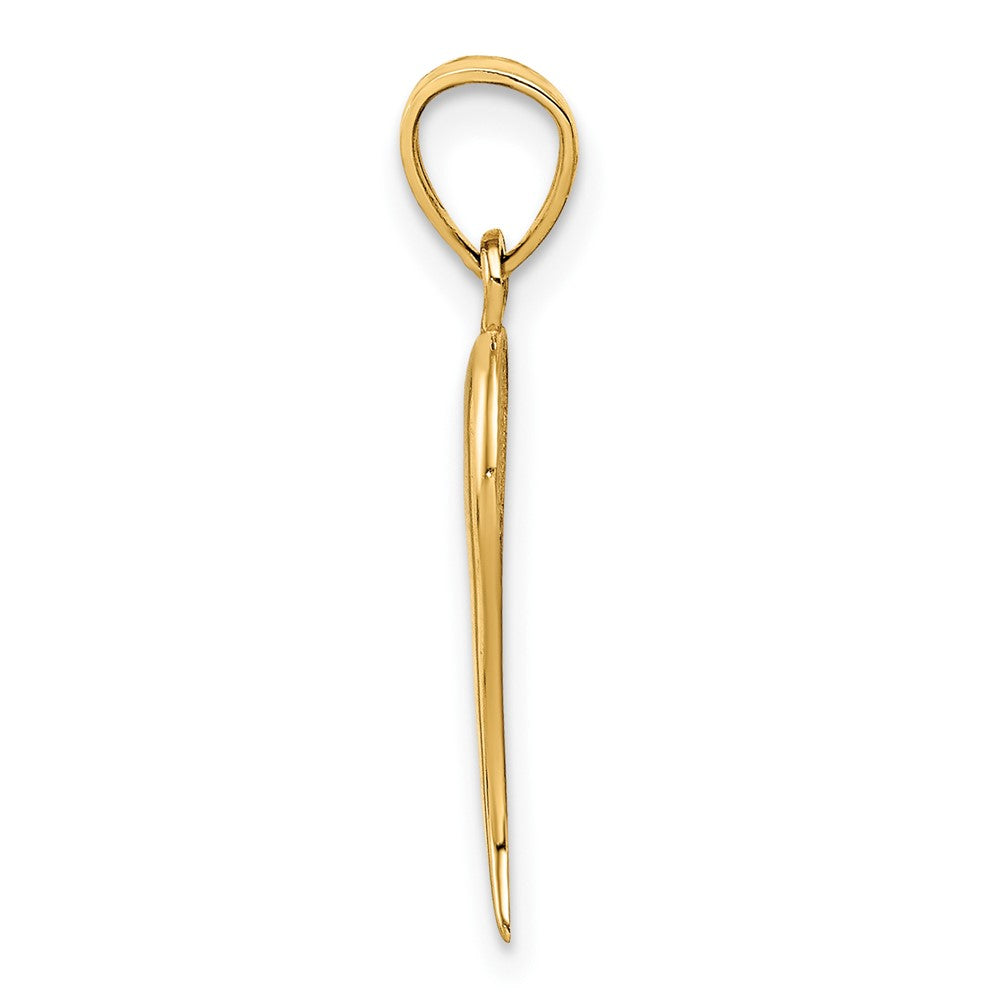 10K Yellow Gold Italian Horn Pendant