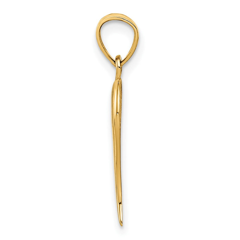 10K Yellow Gold Italian Horn Pendant
