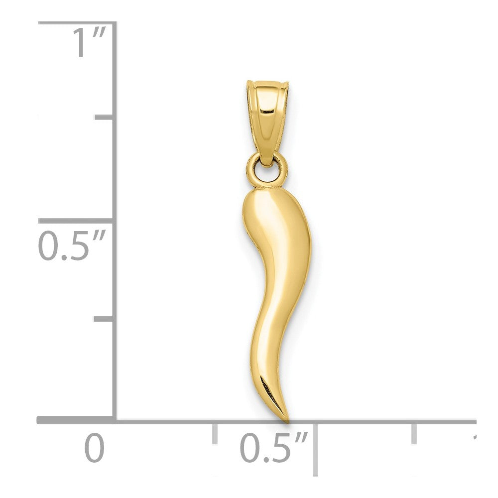 10K Yellow Gold Italian Horn Pendant