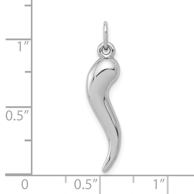 10K White Gold Italian Horn Charm