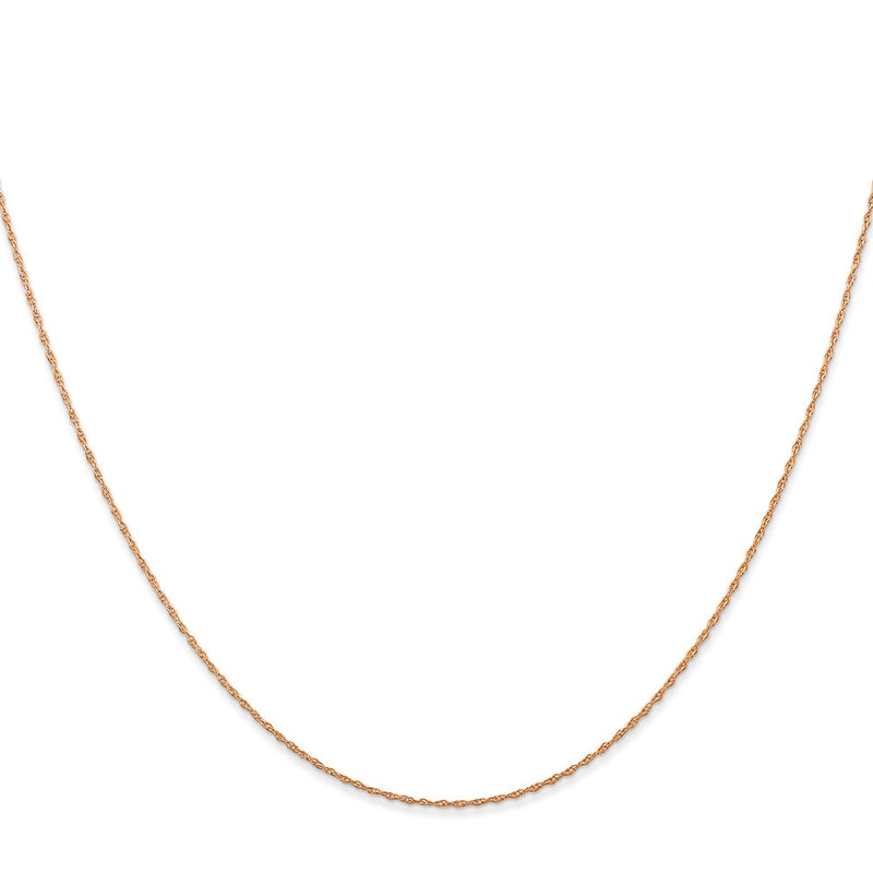 24 Inch 10K Rose Gold 10K .5mm Carded Cable Rope Chain Necklace