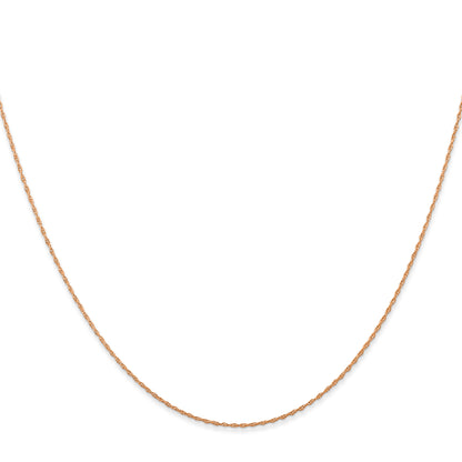 10K Rose Gold 10K .5mm Carded Cable Rope Chain