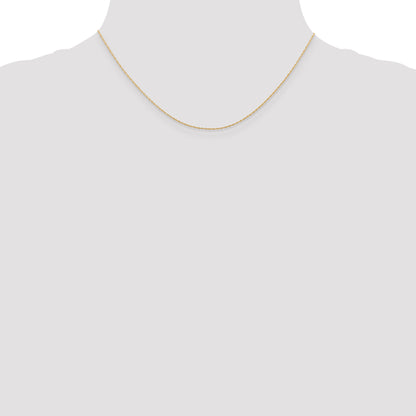 16 Inch 10K Rose Gold 10K .5mm Carded Cable Rope Chain Necklace
