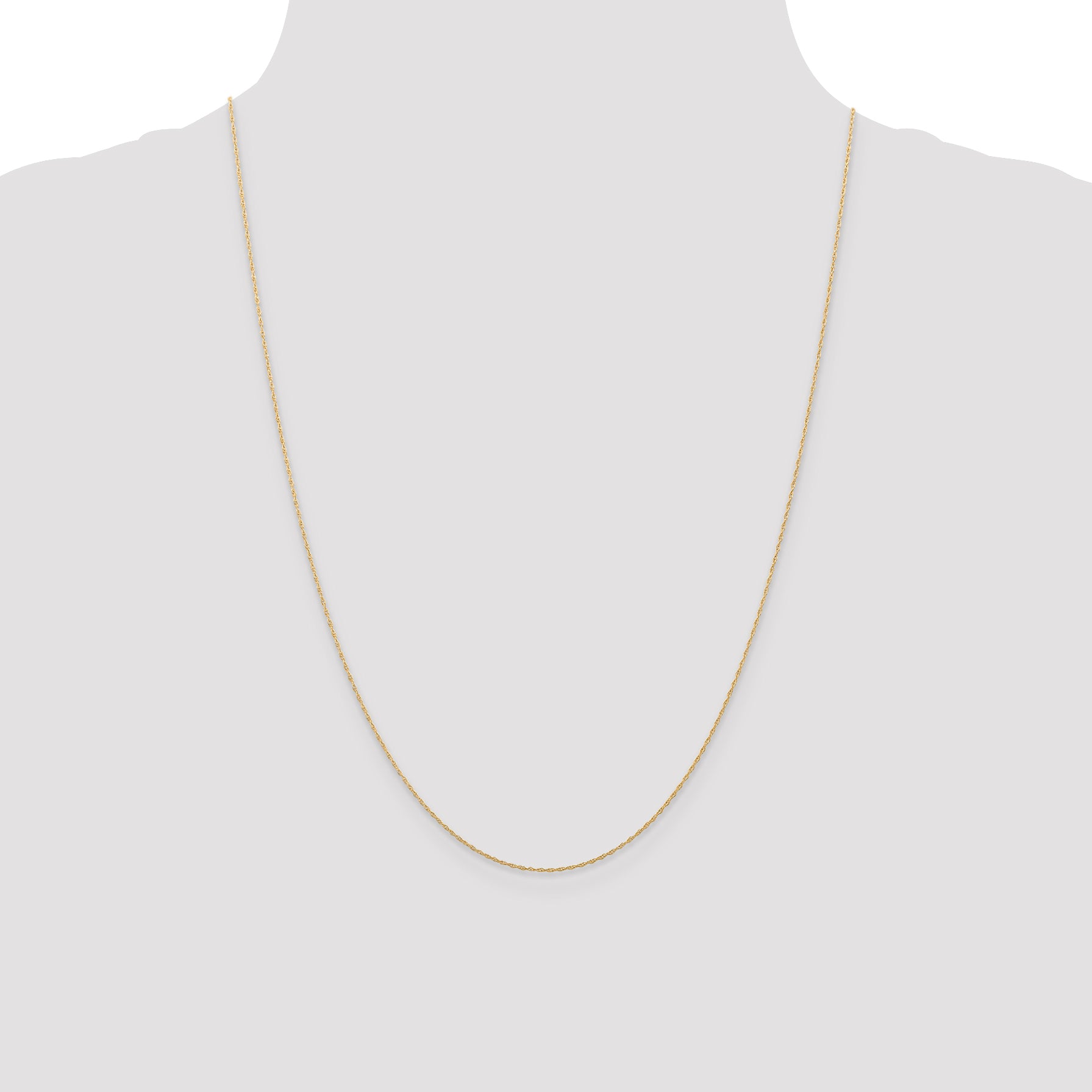 10K Rose Gold 10K .5mm Carded Cable Rope Chain