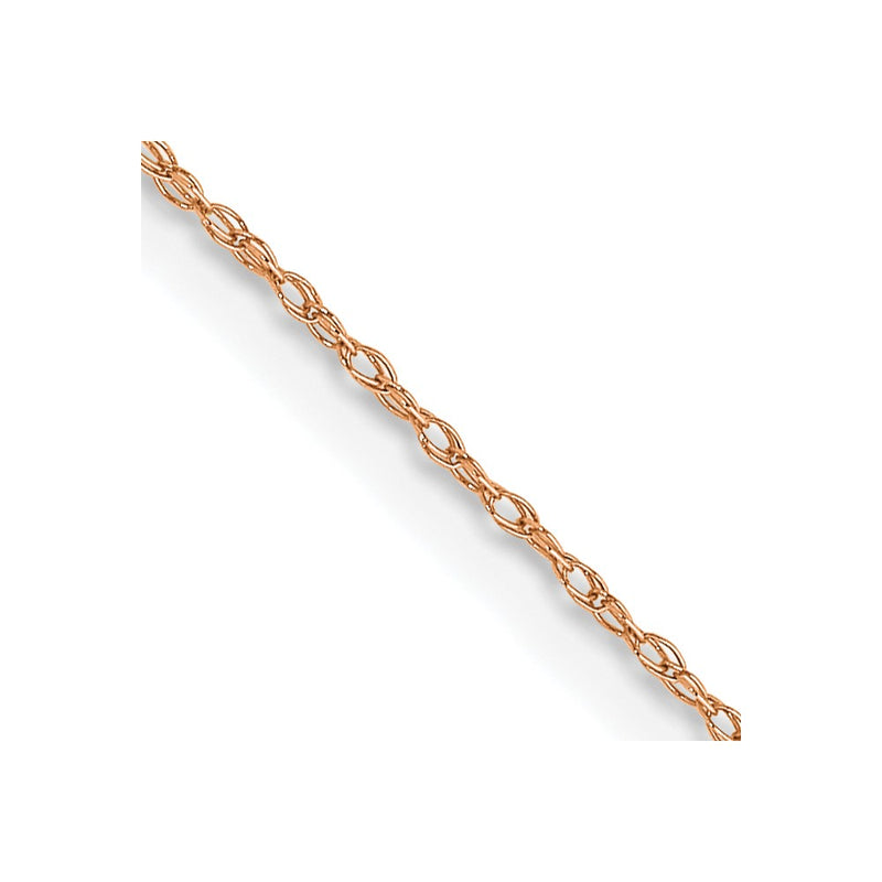 24 Inch 10K Rose Gold 10K .5mm Carded Cable Rope Chain Necklace