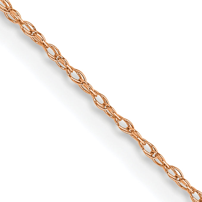 10K Rose Gold 10K .5mm Carded Cable Rope Chain
