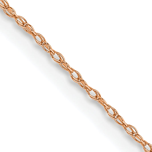 10K Rose Gold 10K .5mm Carded Cable Rope Chain