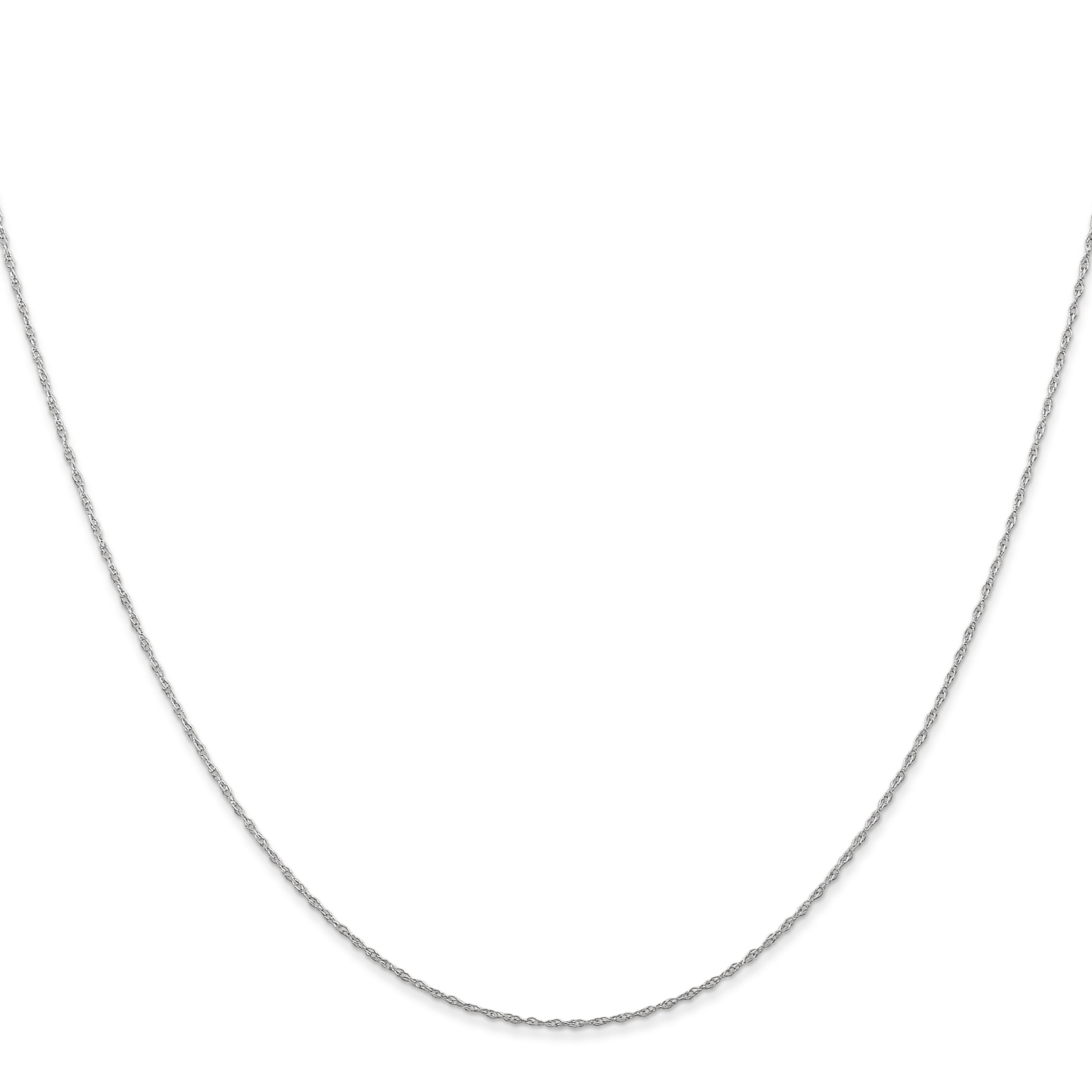 18 Inch 10K White Gold .5 mm Cable Rope Chain