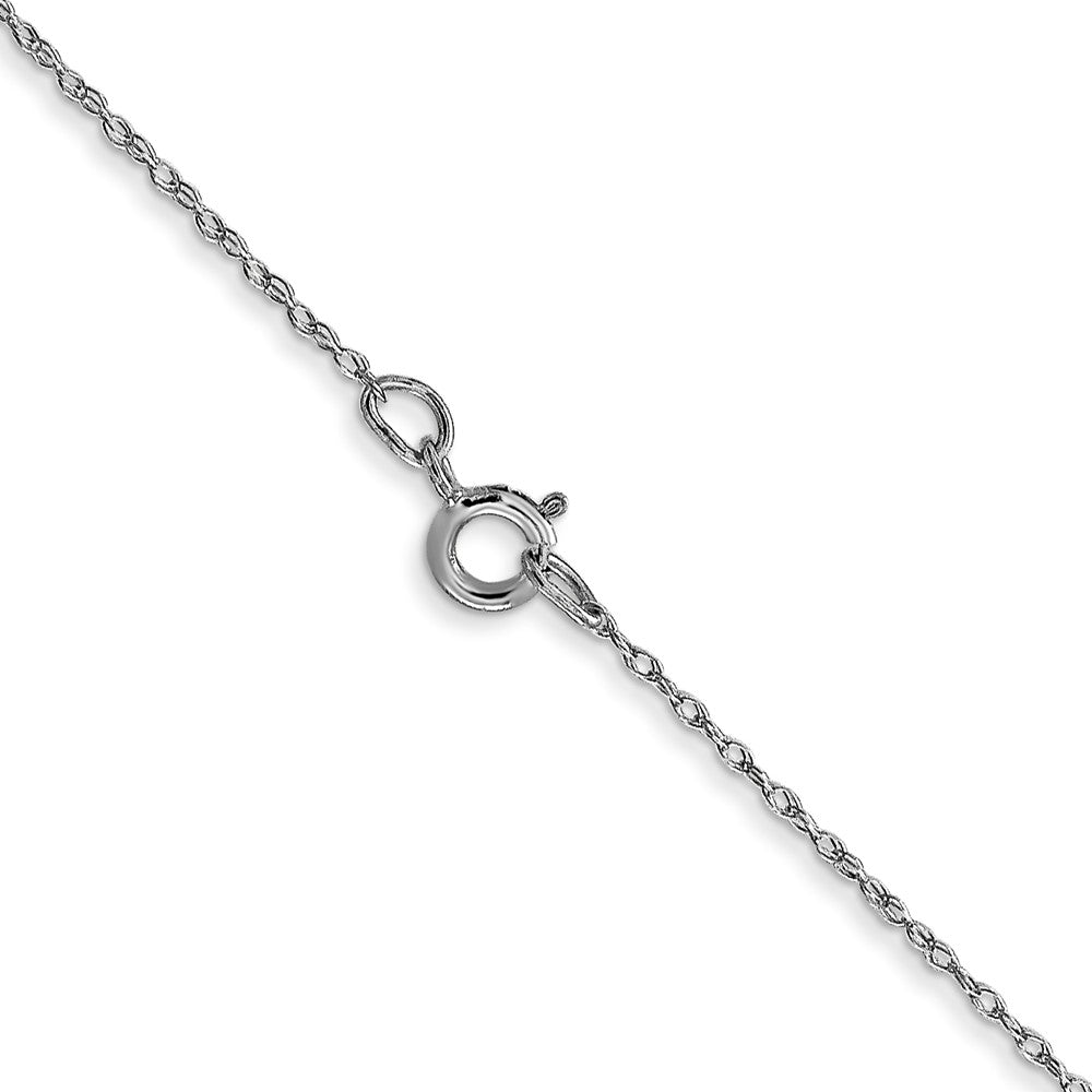18 Inch 10K White Gold .5mm Carded Cable Rope Chain Necklace