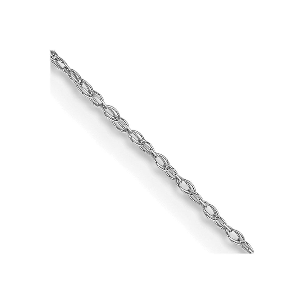 24 Inch 10K White Gold .5mm Carded Cable Rope Chain Necklace
