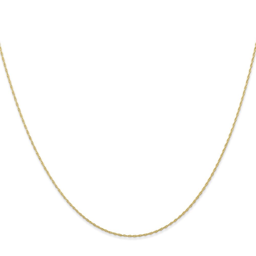 16 Inch 10K Yellow Gold .5mm Carded Cable Rope Chain Necklace
