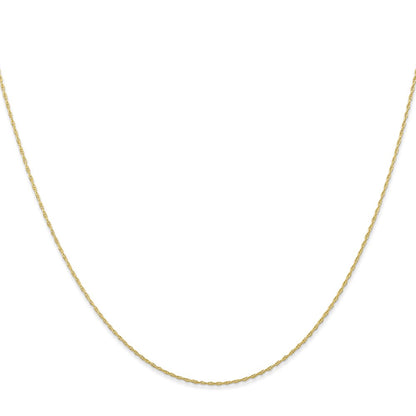 16 Inch 10K Yellow Gold .5mm Carded Cable Rope Chain Necklace
