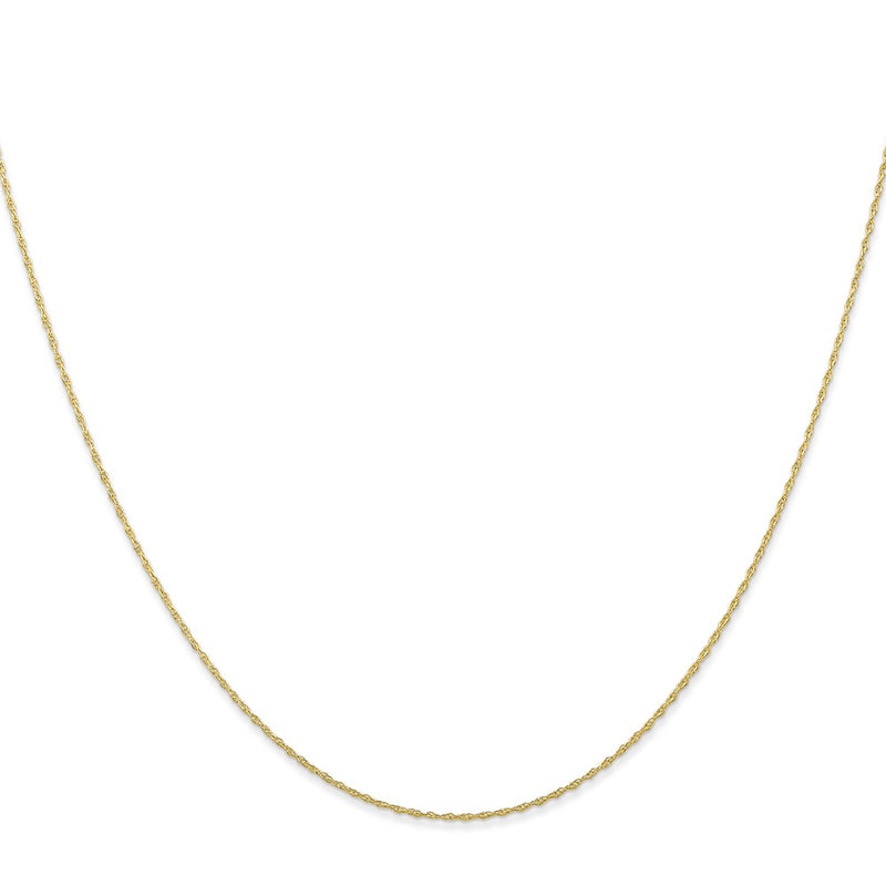 24 Inch 10K Yellow Gold .5mm Carded Cable Rope Chain Necklace