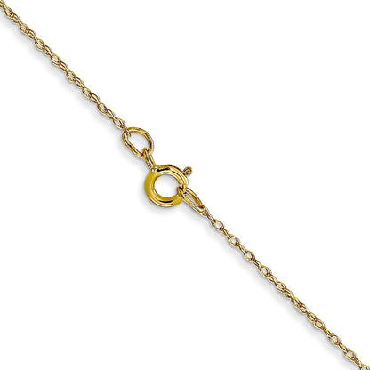 2 Inch 10K Yellow Gold .5mm Carded Cable Rope Chain Necklace
