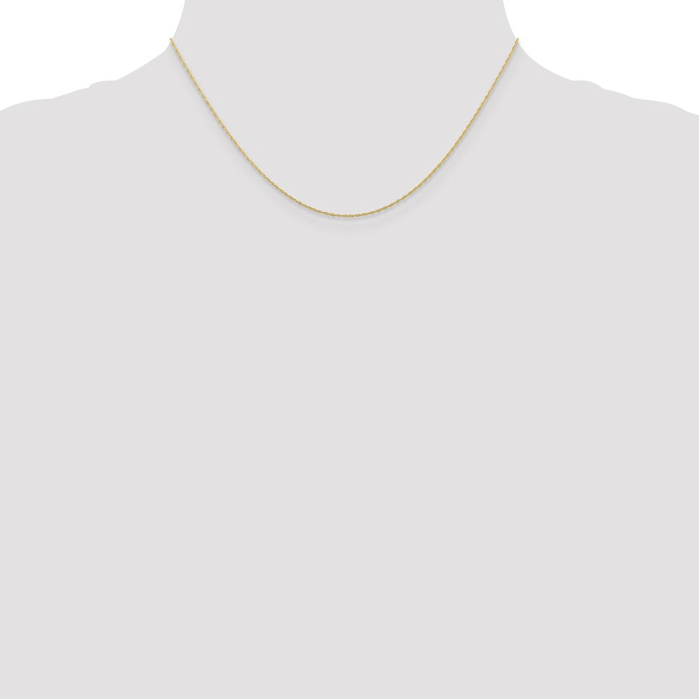 16 Inch 10K Yellow Gold .5mm Carded Cable Rope Chain Necklace