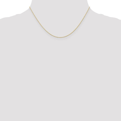 16 Inch 10K Yellow Gold .5mm Carded Cable Rope Chain Necklace