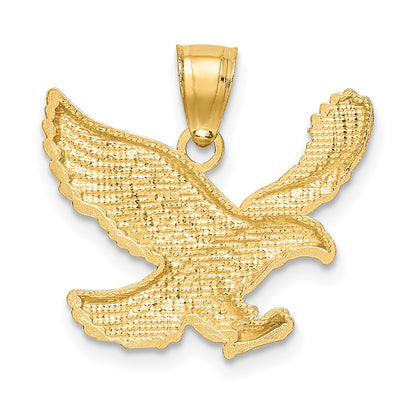 10K Yellow Gold Diamond-Cut Eagle Pendant