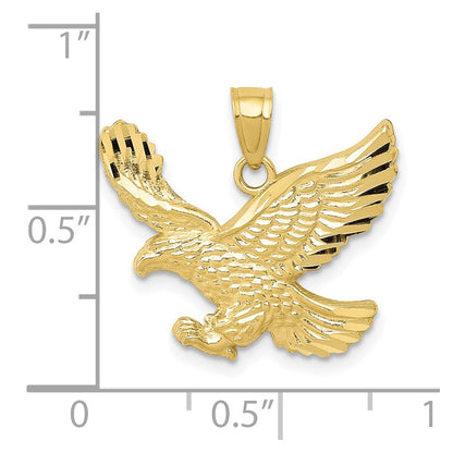 10K Yellow Gold Diamond-Cut Eagle Pendant