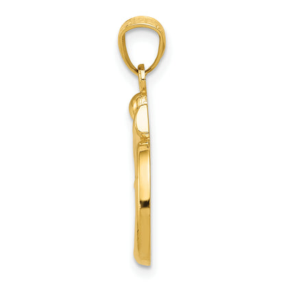 10K Yellow Gold Polished Om Symbol Pendant